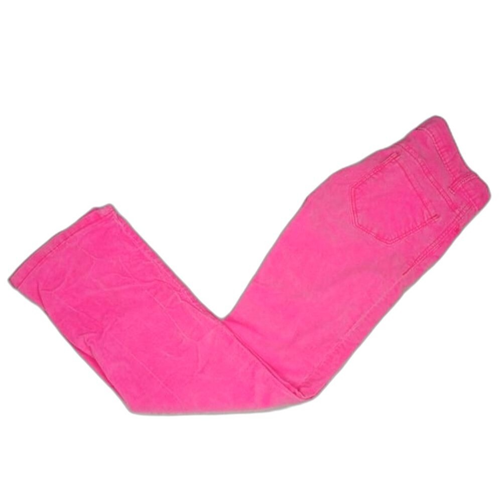 OshKosh Girls Corduroy Pants Neon Pink Adjustable Zipper Snap Pockets Size 7